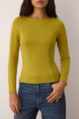 Siyah Fitted/Vucuda Oturan Uzun Kollu Kay?k Yaka Esnek Orme Bluz TWOAW26BZ00108 - Trendyolmilla фото 7