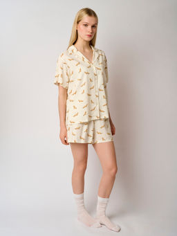 Пижама Indefini 5246TBD вискоза с хлопком молочный  фото 7