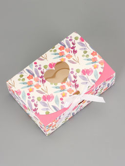 Цена за 5 шт. Подарочная коробка сборная с окном «Розовые цветы», 16.5×11, 5×5 см