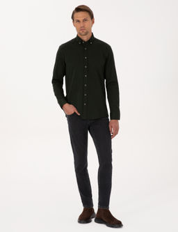 Koyu Haki Regular Fit Uzun Kollu G_mlek - Pierre cardin фото 4