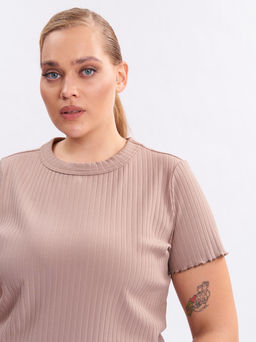 Футболка в рубчик FU25002BEG18 - Артесса фото 3