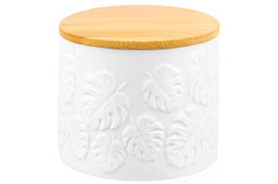 Банка д/хранения 800 мл 12*12*10,5 см Тропики с дер. крышк. с сил. упл. - Elan gallery фото 5