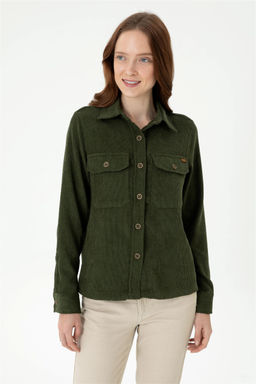 U. S. Polo Assn / Женская рубашка цвета хаки с длинным рукавом - U.s. polo assn фото 10