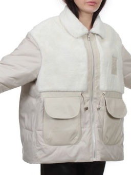 H24-223 LT. BEIGE Куртка демисезонная женская (100 гр. холлофайбер) - Fashion фото 2