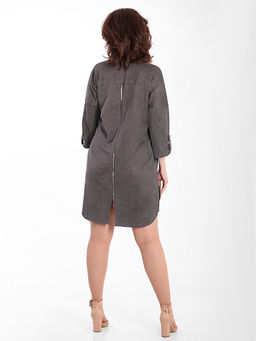 Туника трикотажная на пуговицах с молнией сзади - Almond фото 6