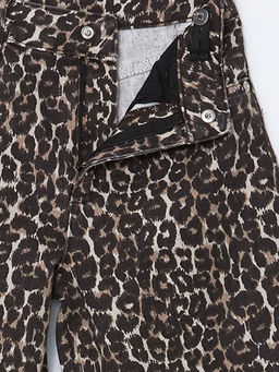 Beli Ayarlanabilir Lastikli Leopar Desenli K?z ?ocuk Pantolon - Waikiki фото 3