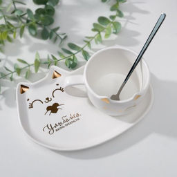 Чайная пара Улыбайся: кружка 200 мл, блюдце 18?11 см, ложка