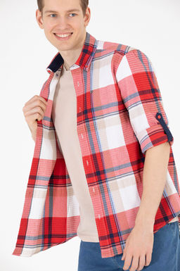 U. S. Polo Assn Мужская красная рубашка в шотландскую клетку - U.s. polo assn фото 3