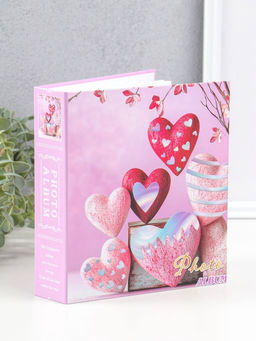 Фотоальбом на 100 фото 13×18 см «Бархатные сердца», в коробке, 5×18×20.5 см