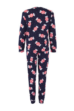 Teen Lacivert %100 Pamuklu Eglenceli Seker Bask?l? Orme Pijama Tak?m? THMAW26PT00018