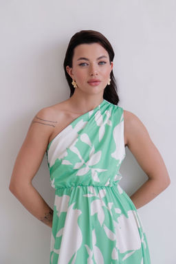 Martichelli Платье зеленое с цветочным принтом  фото 3