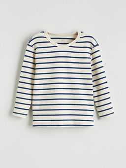 Bisiklet Yaka ?izgili Erkek Bebek Ti??rt 2li