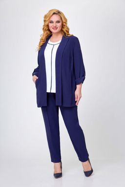 Костюм Элль стиль 557/1 темно-синий/белый