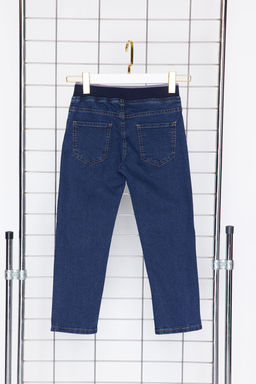 Erkek Cocuk Koyu Mavi Beli Lastikli Esnek Skinny Denim Pantolon Jean TKDSS24PL00014 - Trendyolmilla фото 8