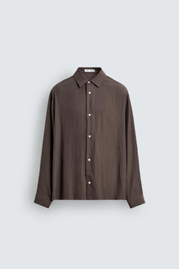 CAMISA RELAXED FIT FLUIDA / Marr?n - Zara фото 7