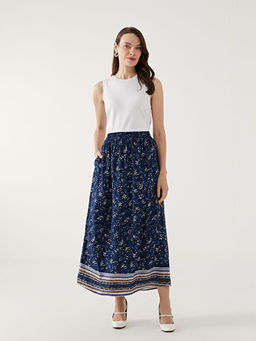 Beli Lastikli Desenli Kad?n Etek