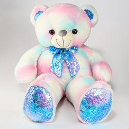 Мягкая игрушка Медведь, с паетками, 80 см