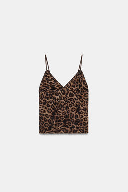 TOP TUL ESTAMPADO ANIMAL / Leopardo / Tostado - Zara фото 5