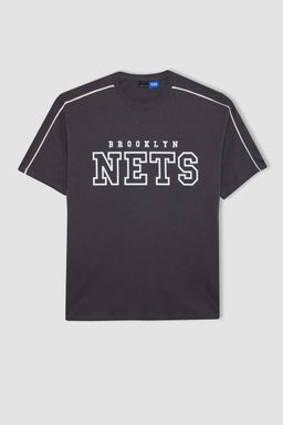 DeFactoFit Футболка Oversize с круглым вырезом и короткими рукавами NBA Brooklyn Nets  фото 7