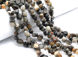Бусины из агата галтовка 10*6мм, 36см, 44 бусины Радуга камня