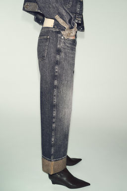 Z1975 STRAIGHT JEANS WITH TURN-UP HEMS - Zara фото 2