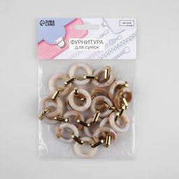 Цепочка для сумки, пластиковая, d=28×16 мм, 59 см, цвет светлый агат, золотой