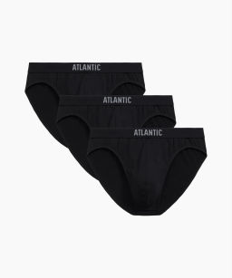 ATLANTIC 3MP-094 Трусы спорт Solid - набор 3 шт. черный