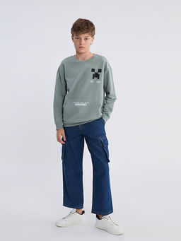 Loose Fit Erkek ?ocuk Kargo Jean Pantolon