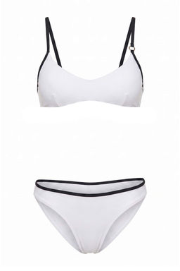 Siyah-Beyaz D_z Renk Bloklu Bralette Slip Normal Bel Atma Kap Bikini Tak_m_ TBESS26BT00223 - Trendyolmilla фото 5