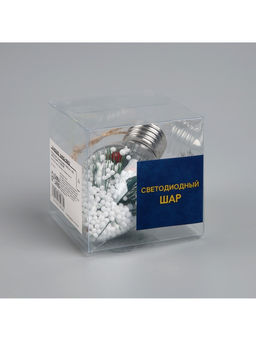 Ёлочный шар Снежная хвоя, 95.5 см, 1 LED, от батареек LR443, свечение тёплое белое - Luazon lighting фото 12