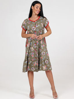 840 ЖЕНСКОЕ ПЛАТЬЕ (Буквы на хаки) - А-дина фото 2