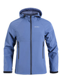 Ветровка спортивная мужская с капюшоном softshell синего цвета 9563S - Mtforce фото 19