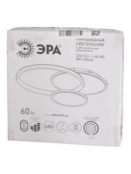 Светильник потолочный LED City CLL-1-60-RC, 60 Вт, 3000-6500К, 42×42×7 см, с ПДУ, белый