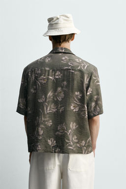 CAMISA RELAXED FIT ESTAMPADO FLORAL / Gris - Zara фото 3