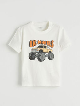 Bisiklet Yaka Bask?l? Erkek ?ocuk Ti??rt 2li