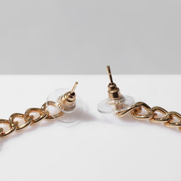 Серьги со стразами Крестики цепь, цвет бело-чёрный в золоте - Queen fair фото 2