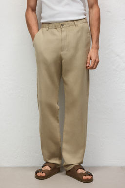 Pantal?n en mezcla de lino Regular Fit - H&m фото 4