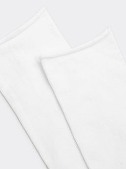 Цена за 5 пар! Женские высокие носки без бортика в белом цвете - Mark formelle фото 4