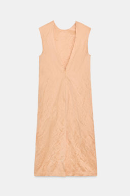 VESTIDO MIDI EFECTO ARRUGADO ZW COLLECTION / Salm?n claro - Zara фото 4
