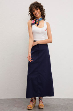 Женская темно-синяя тканая юбка Неожиданная скидка в корзине