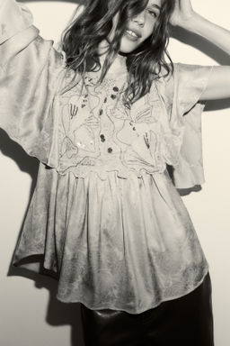 Blusa de jacquard con detalles bordados - H&m фото 5
