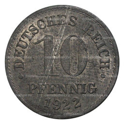 Монета 10 пфеннигов 1922 года Германия