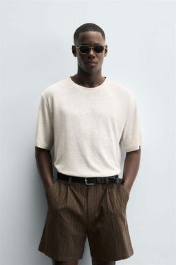 HEMP - VISCOSE STRIPED T-SHIRT - Zara фото 2