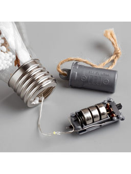 Ёлочный шар Шишки с красной мишурой, 5 LED, от батареек, свечение белое - Luazon lighting фото 10