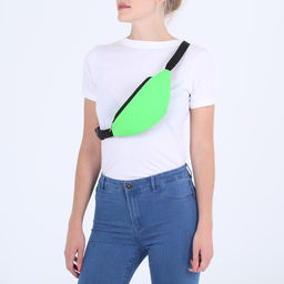 Поясная сумка на молнии, зелёная