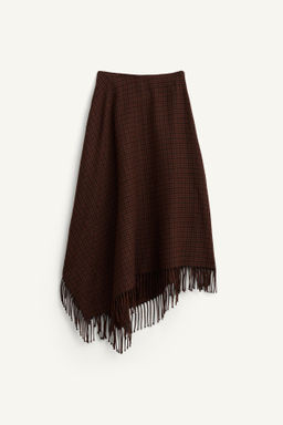 LIMITED EDITION ASYMMETRIC HEM FRINGED SKIRT - Zara фото 8