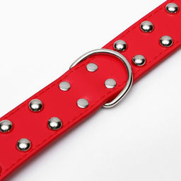 Ошейник клёпаный в 2 ряда, 65 х 3,4 см, ОШ 50-60 см, красный - Пижон фото 3