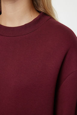TRENDYOLMILLA Bordo Kal?n Ici Polarl? Yar?m Bal?kc? Yaka Relaxed/Rahat Kal?p Orme Sweatshirt TWOAW20SW0584  фото 4