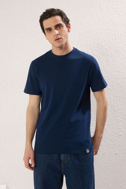 Trendyolmilla Man Siyah-Beyaz-Lacivert 3lu Oversize/Genis Kesim Etiketli %100 Pamuk Tok Kumas T-shirt TMNSS25TS00083  фото 6