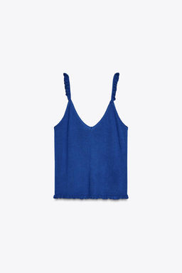 RUFFLED STRAPPY KNIT TOP - Zara фото 7